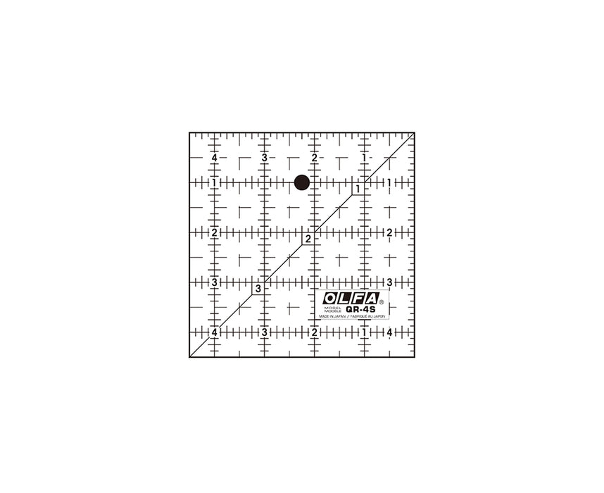 Regla de acrílico esmerilado de 4.5 x 4.5 pulgadas - "OLFA QR-4S"