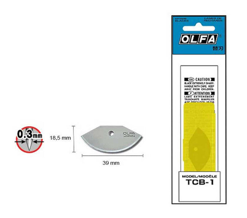 Navaja para cortes de patrones en limpio y desgarrador de costuras - OLFA TCB-1